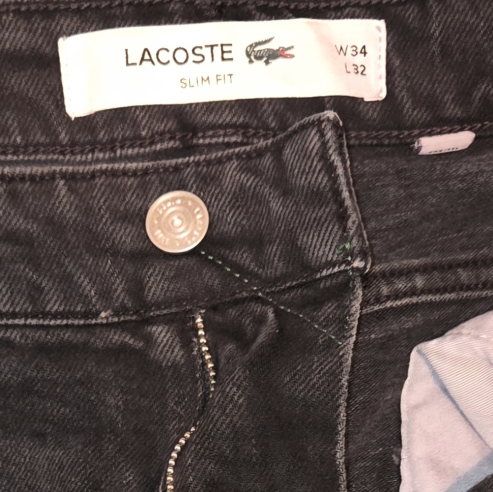 Lacoste Men's  Dark Gray Slim Fit Jeans